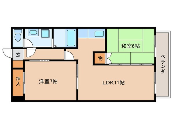 桂山大日町ﾊｲﾂ2の物件間取画像